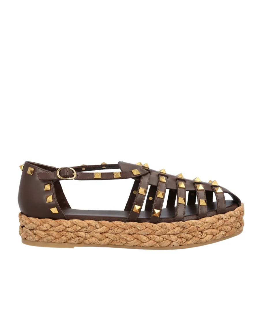 Valentino Garavani Rockstud Buckle Detailed Flat Shoes