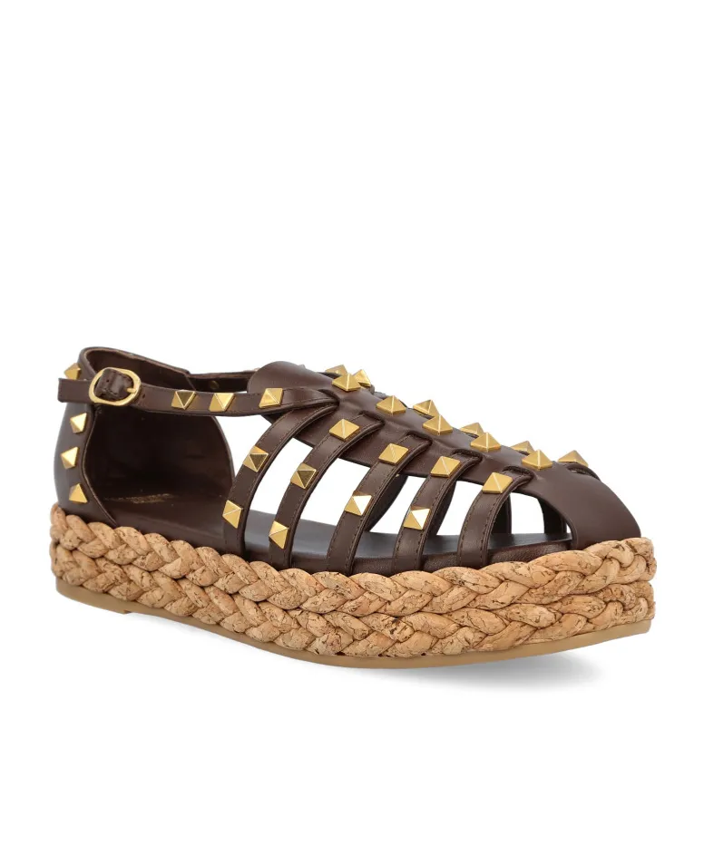 Valentino Garavani Rockstud Buckle Detailed Flat Shoes