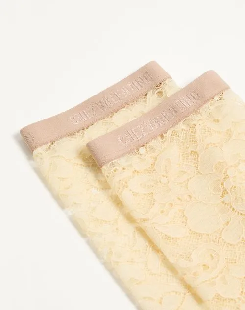 Valentino Logo Band Lace Detailed Socks