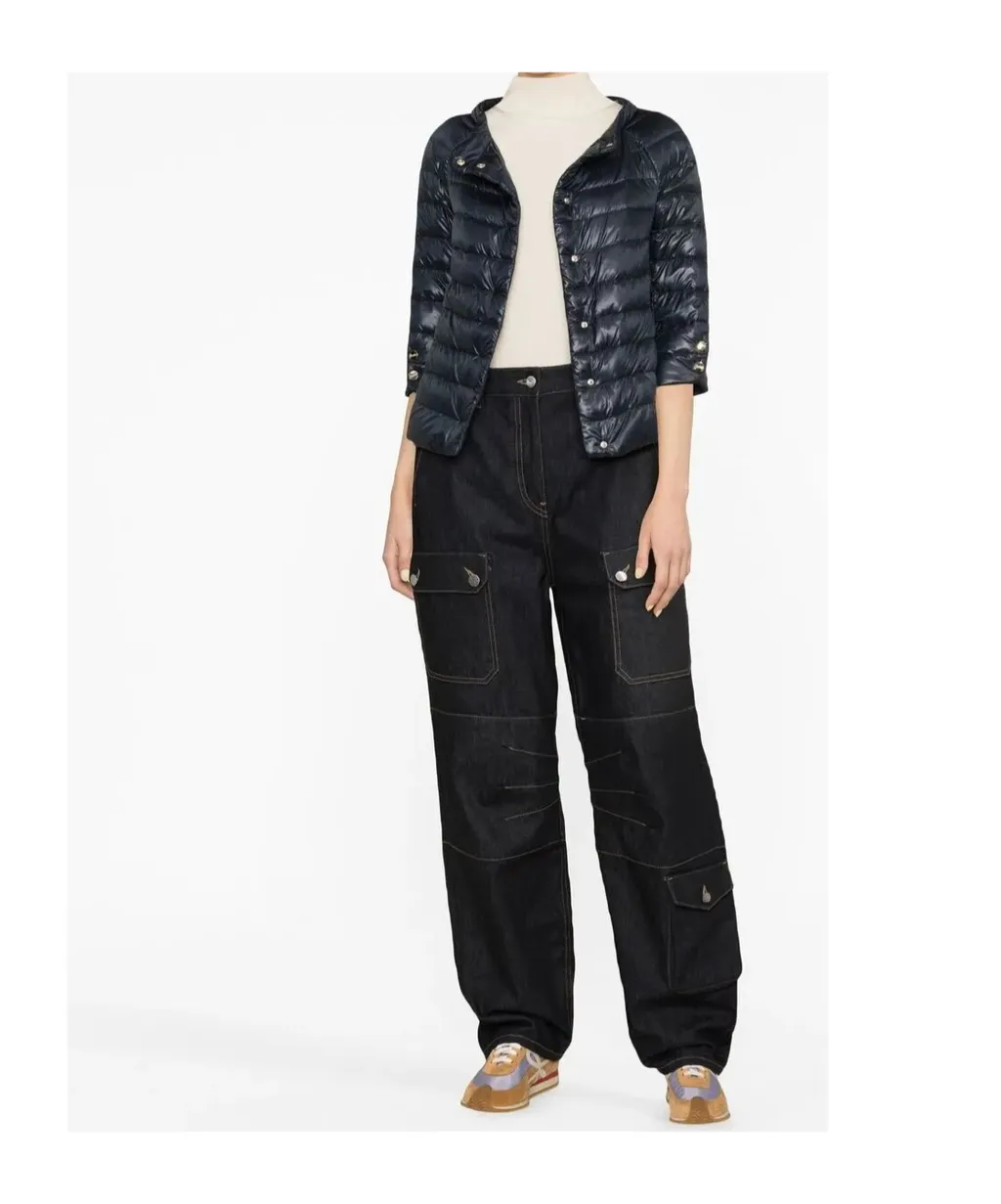 Herno Collarless Quilted Jacket