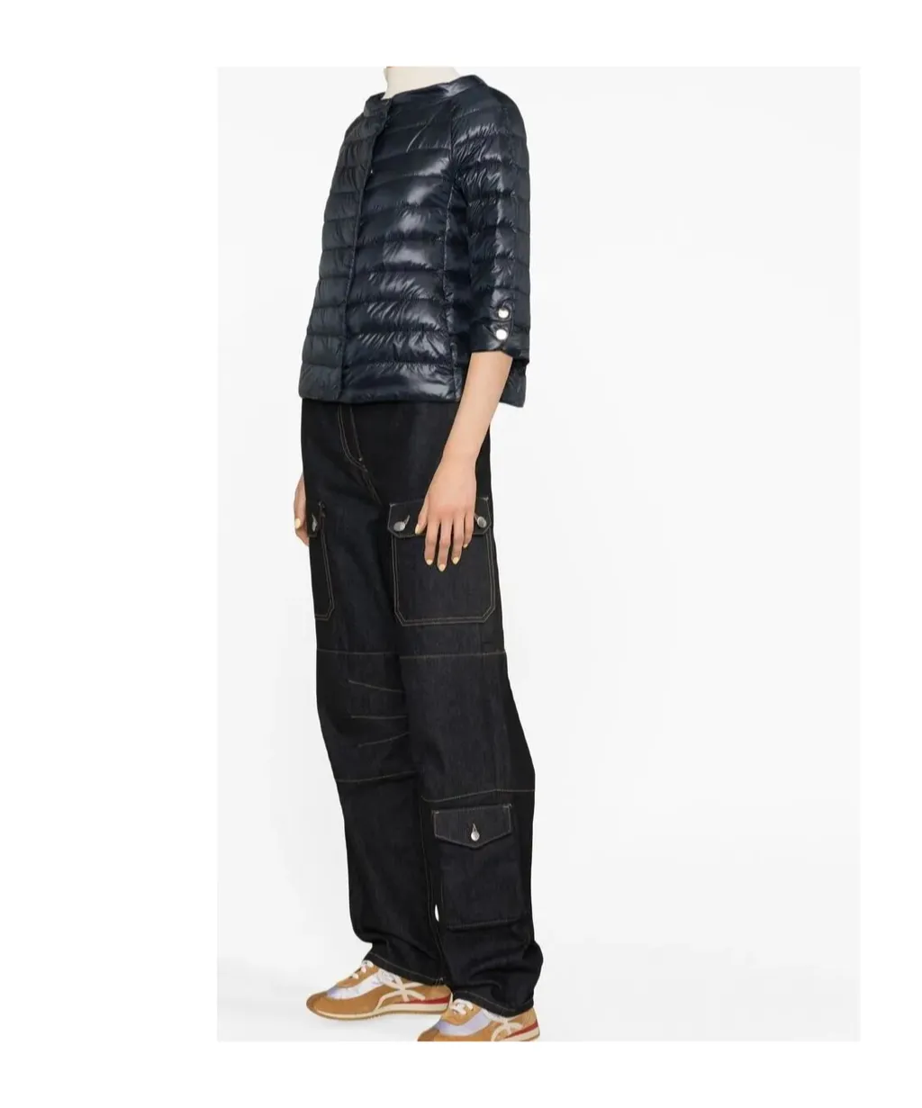 Herno Collarless Quilted Jacket