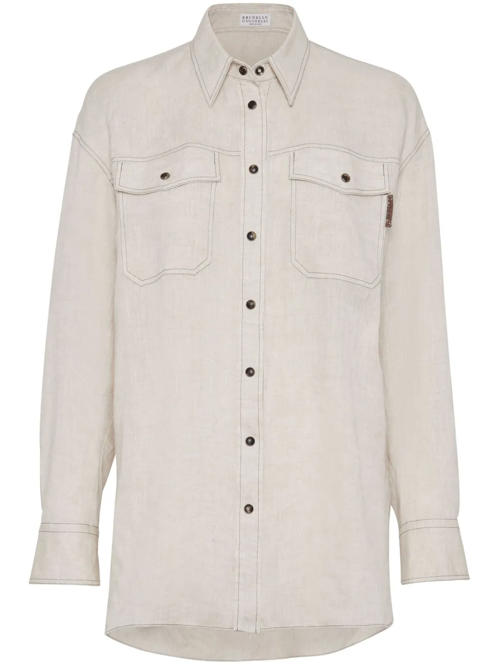 Long-Sleeve Linen Shirt