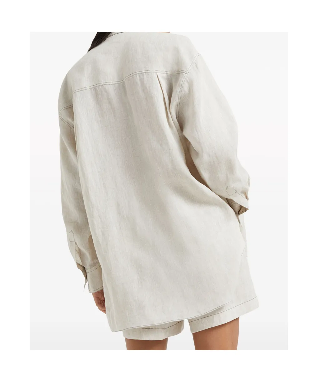 Long-Sleeve Linen Shirt