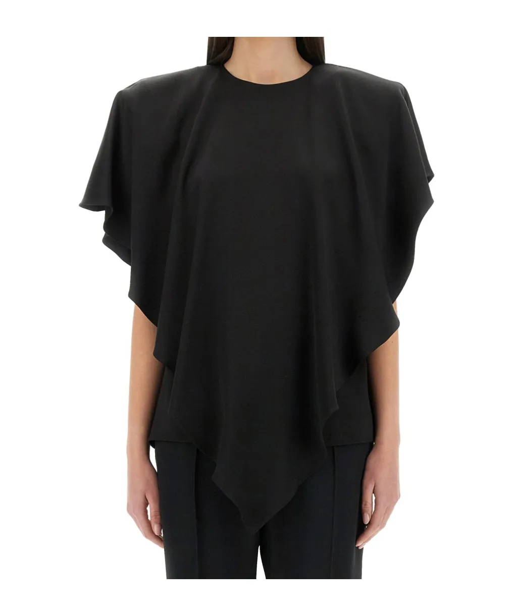 Stella Mccartney Asymmetric Layered Lightweight Satin Blouse