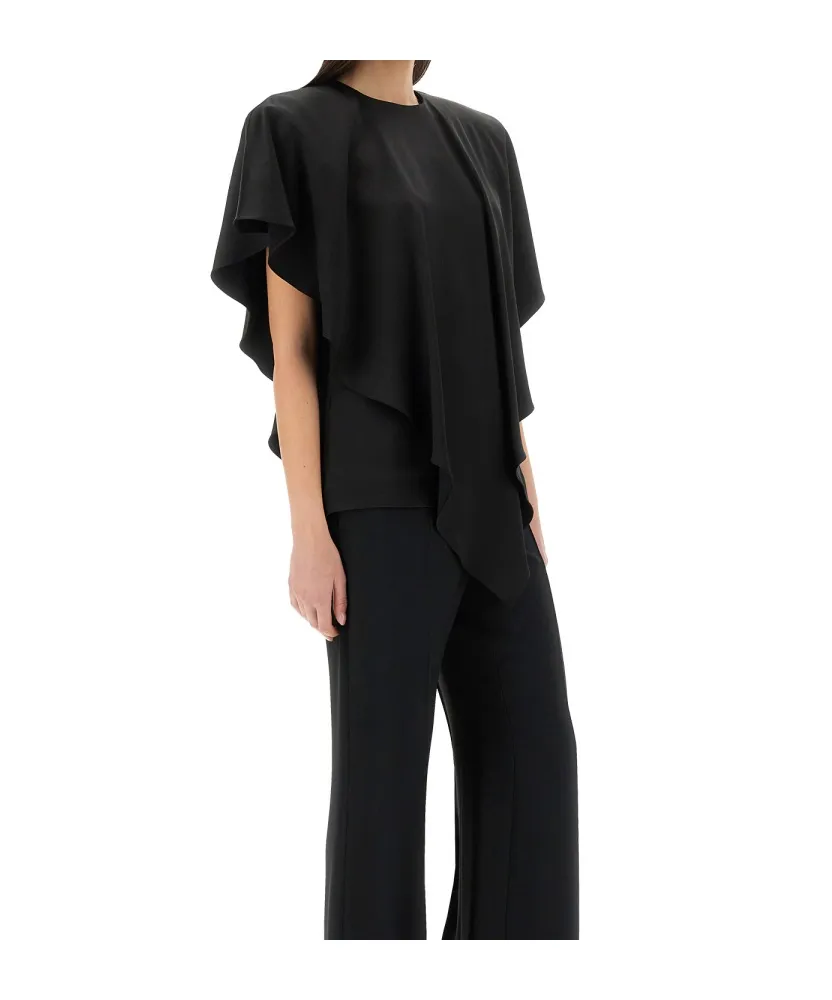 Stella Mccartney Asymmetric Layered Lightweight Satin Blouse