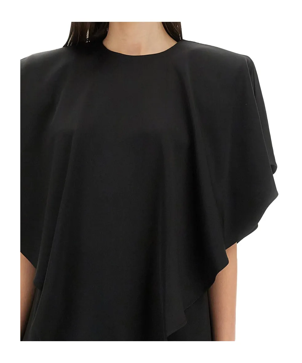 Stella Mccartney Asymmetric Layered Lightweight Satin Blouse