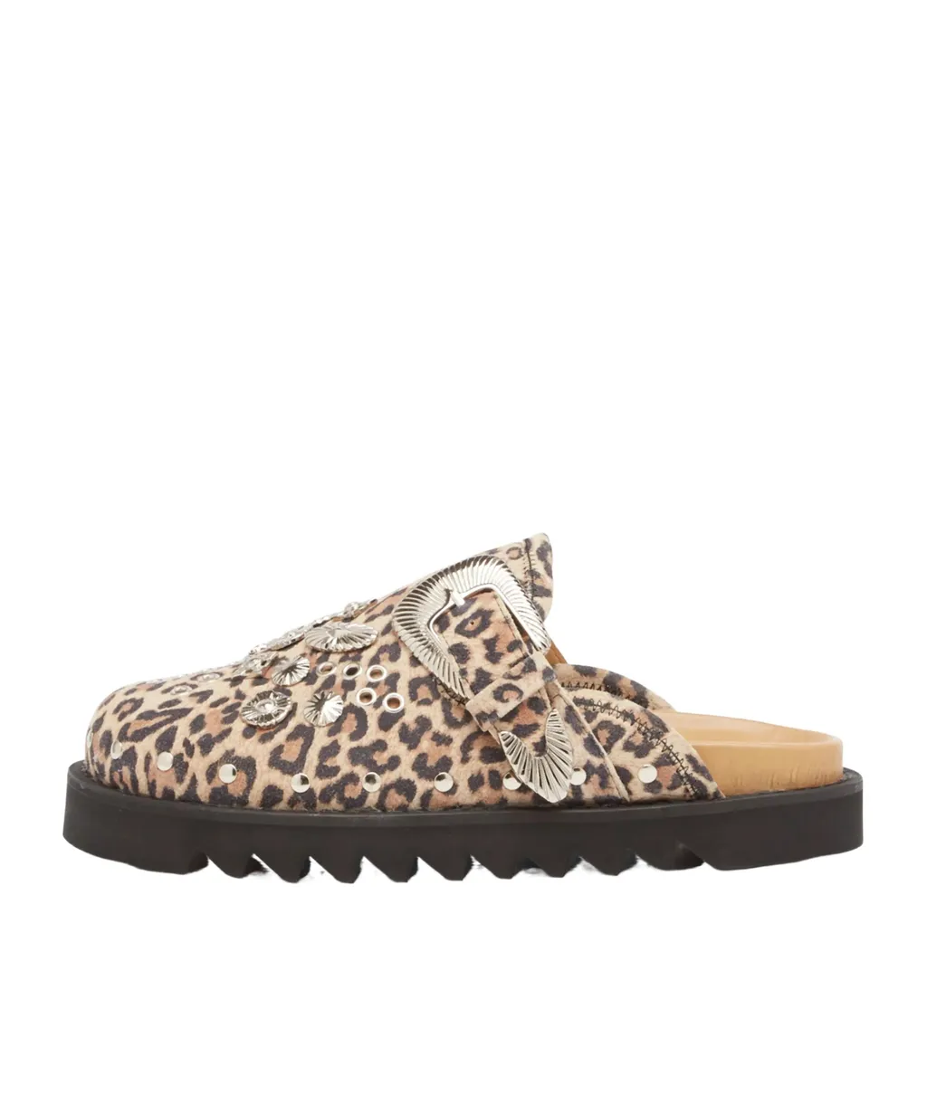 Toga Pulla Leopard Printed Flat Mules