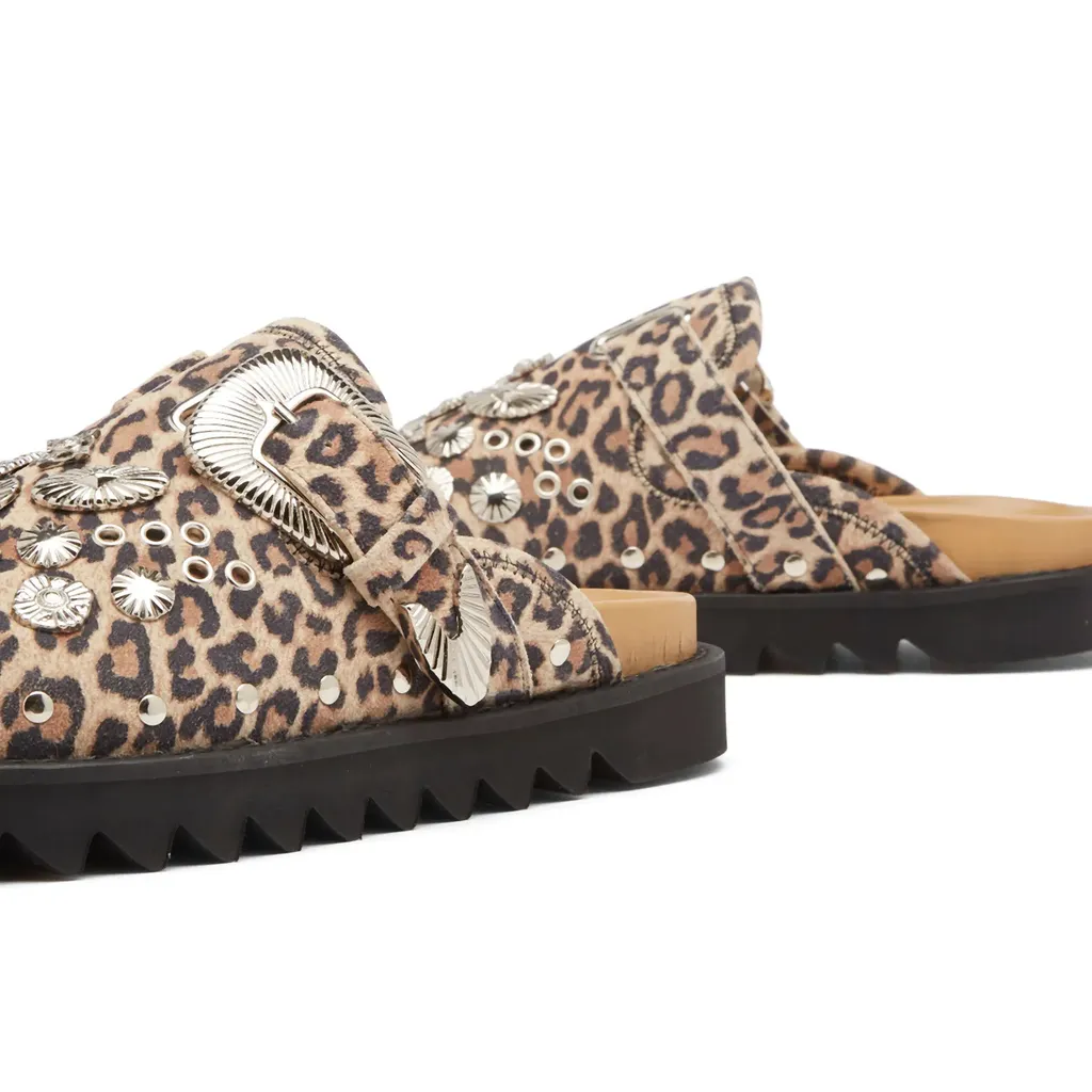Toga Pulla Leopard Printed Flat Mules