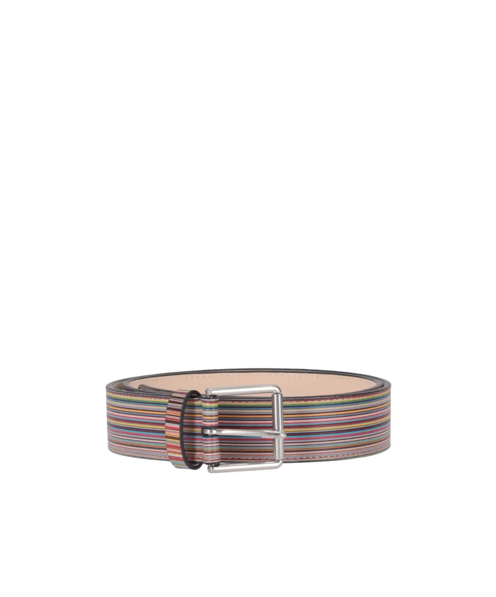 Paul Smith Striped Buckle Belt