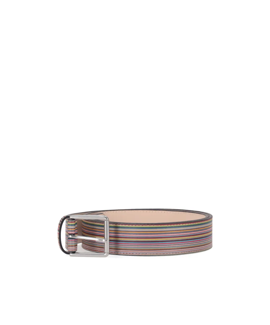 Paul Smith Striped Buckle Belt