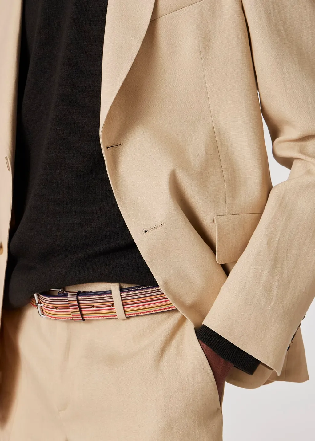 Paul Smith Striped Buckle Belt