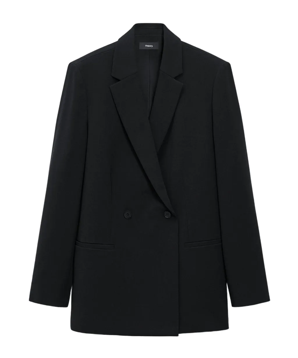 Theory Admiral Crepe Relaxed Double-Breasted Blazer