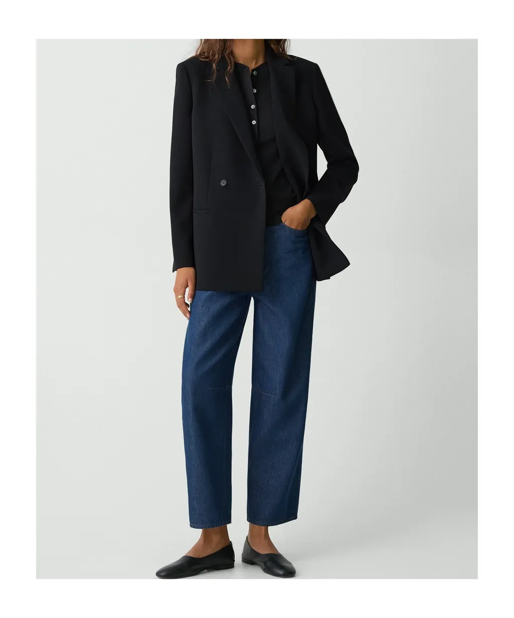 Theory Admiral Crepe Relaxed Double-Breasted Blazer