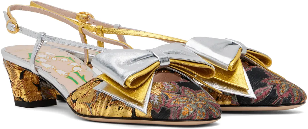 Valentino Bowow Block Heel Slingback Pumps