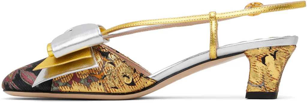 Valentino Bowow Block Heel Slingback Pumps
