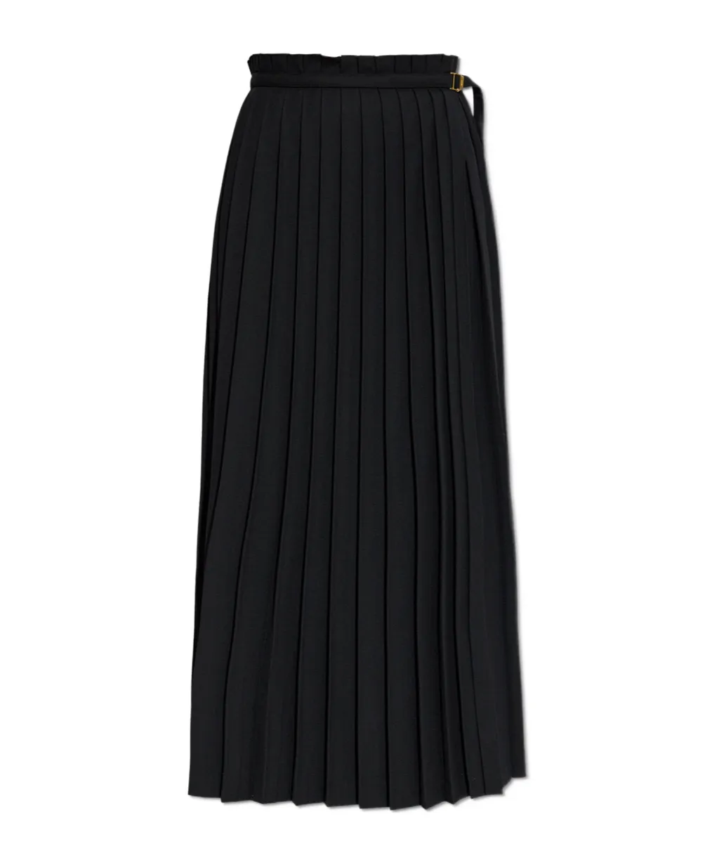 Ami Paris Twill Pleated Maxi Skirt