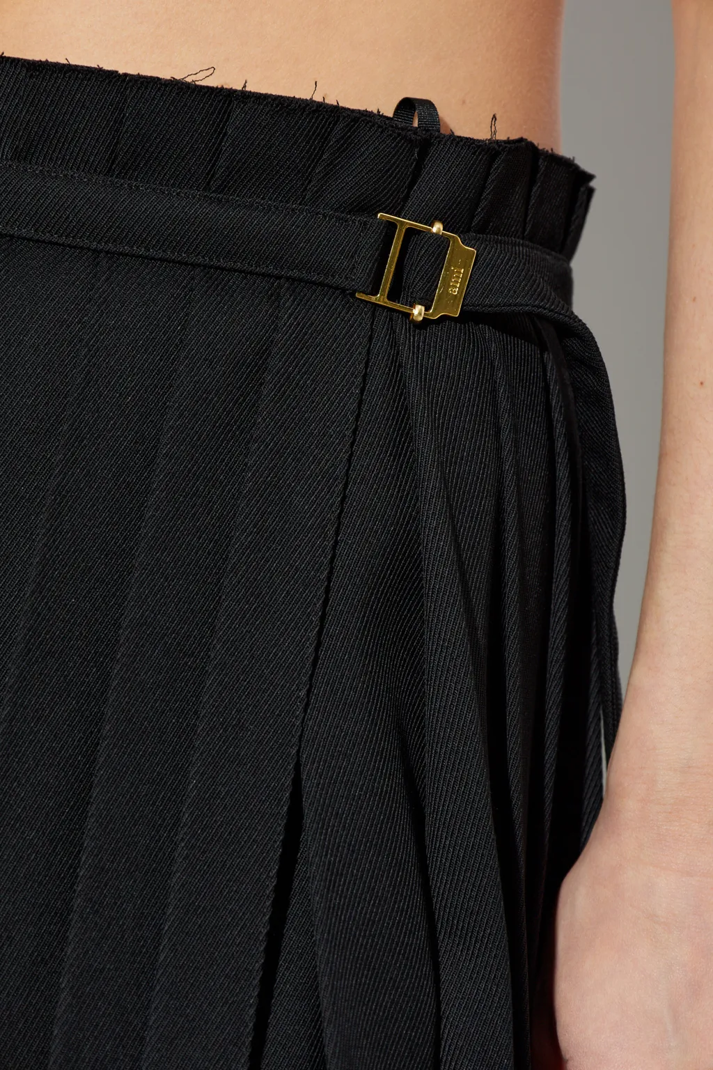 Ami Paris Twill Pleated Maxi Skirt