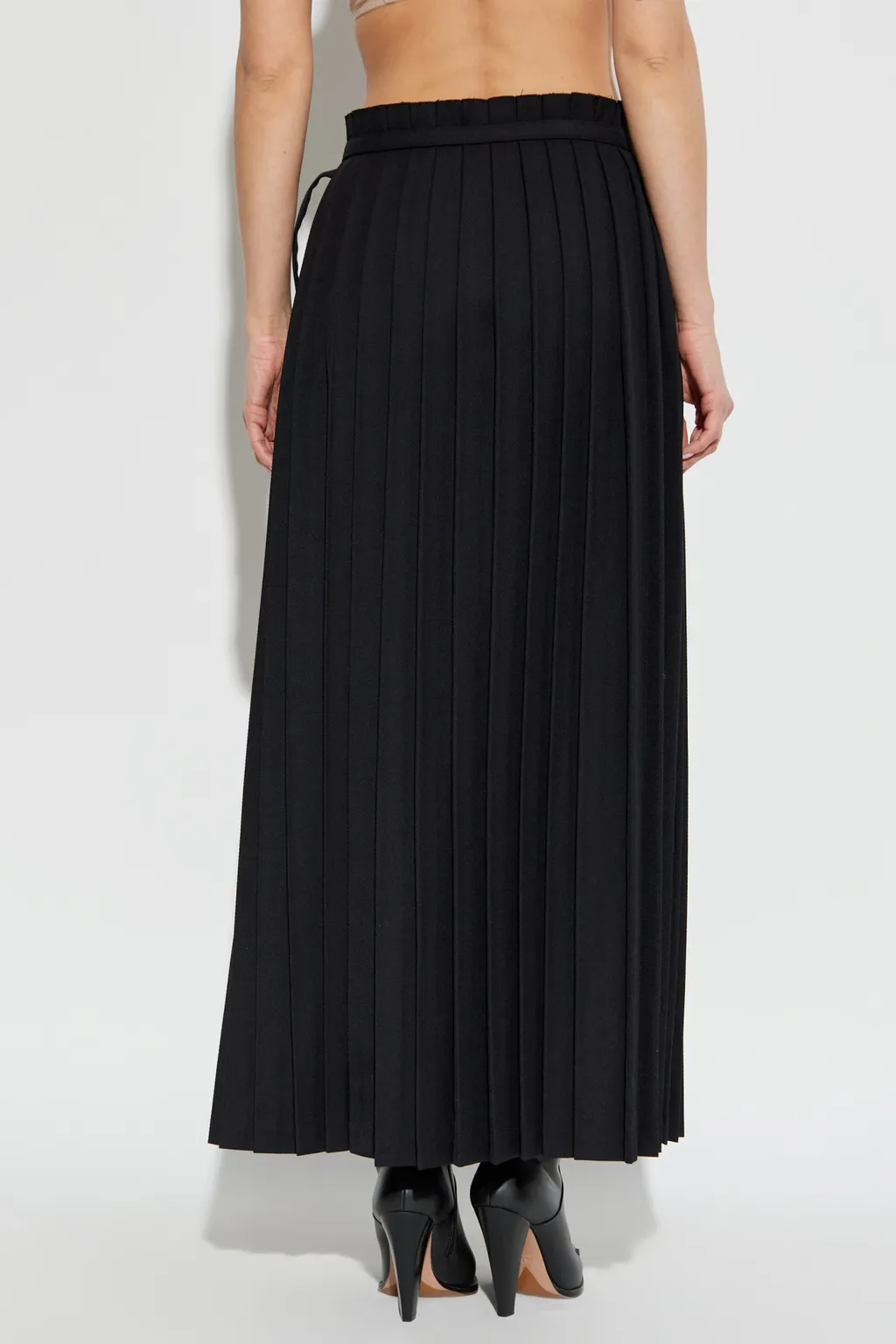 Ami Paris Twill Pleated Maxi Skirt