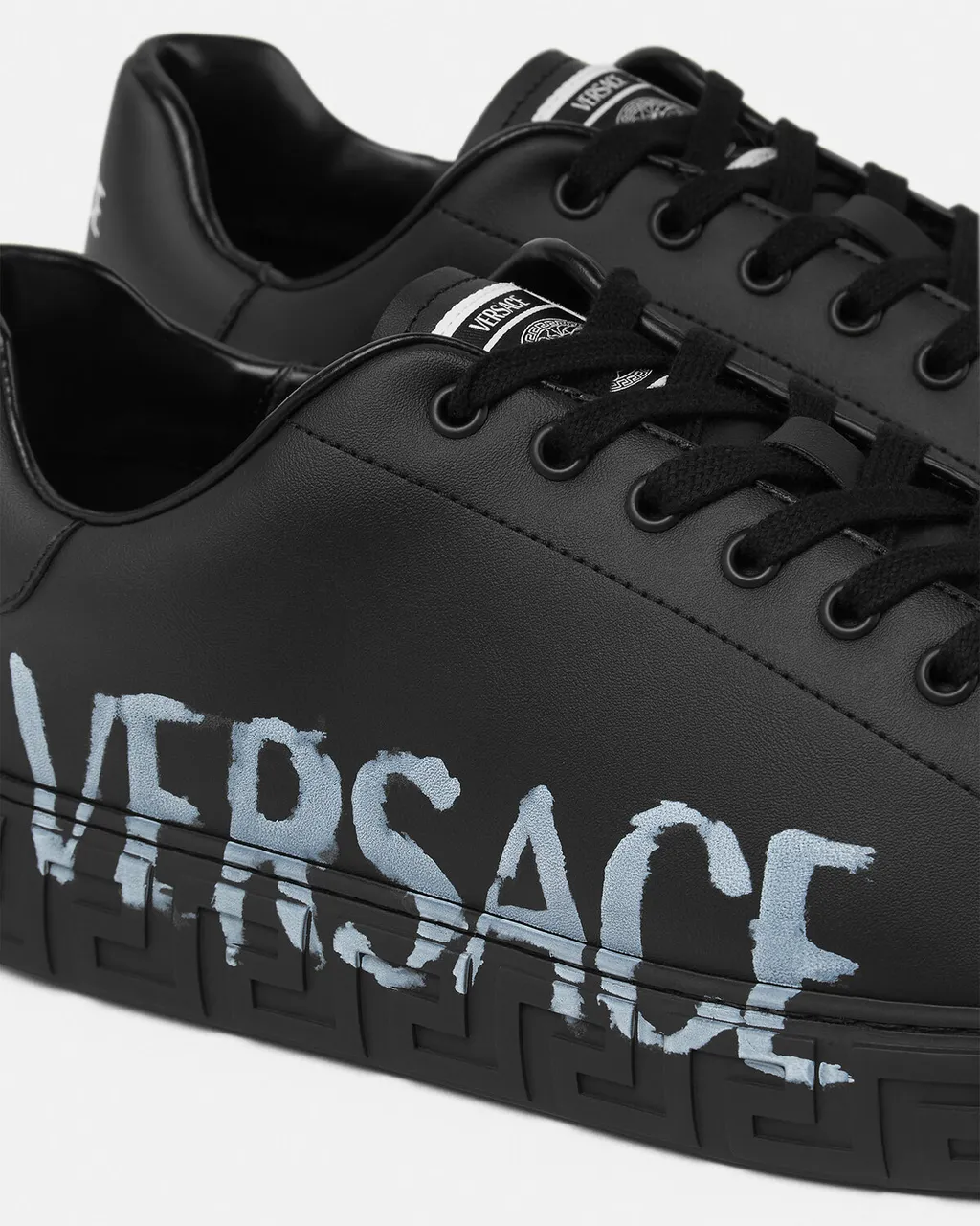 Versace Greca Low Sneakers With Logo Motif