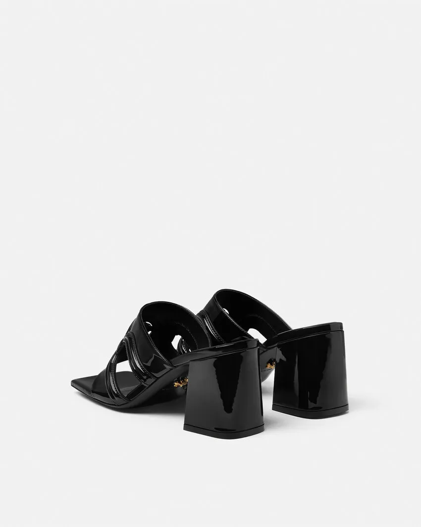 Versace Square-Toe Heeled Sandals