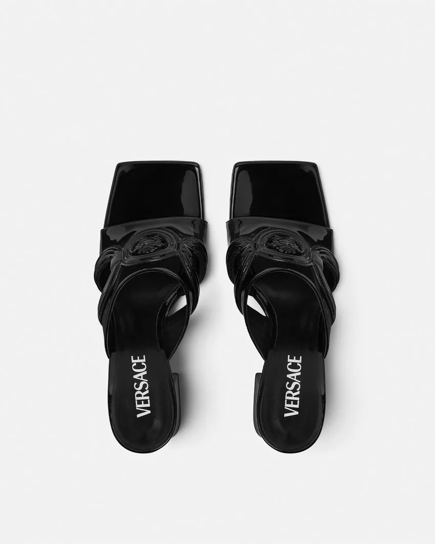 Versace Square-Toe Heeled Sandals
