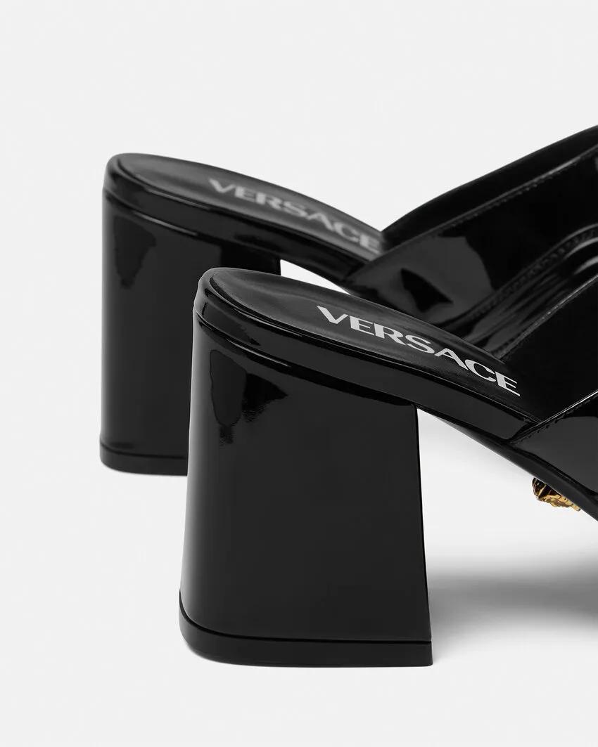 Versace Square-Toe Heeled Sandals