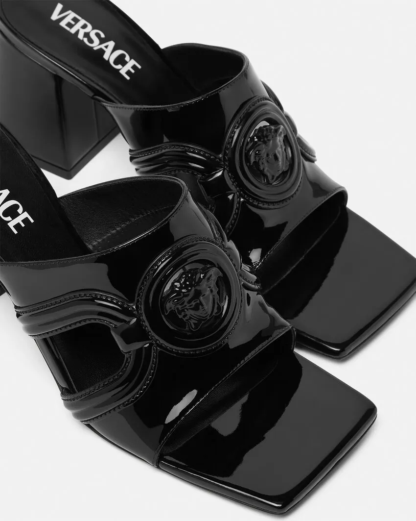Versace Square-Toe Heeled Sandals