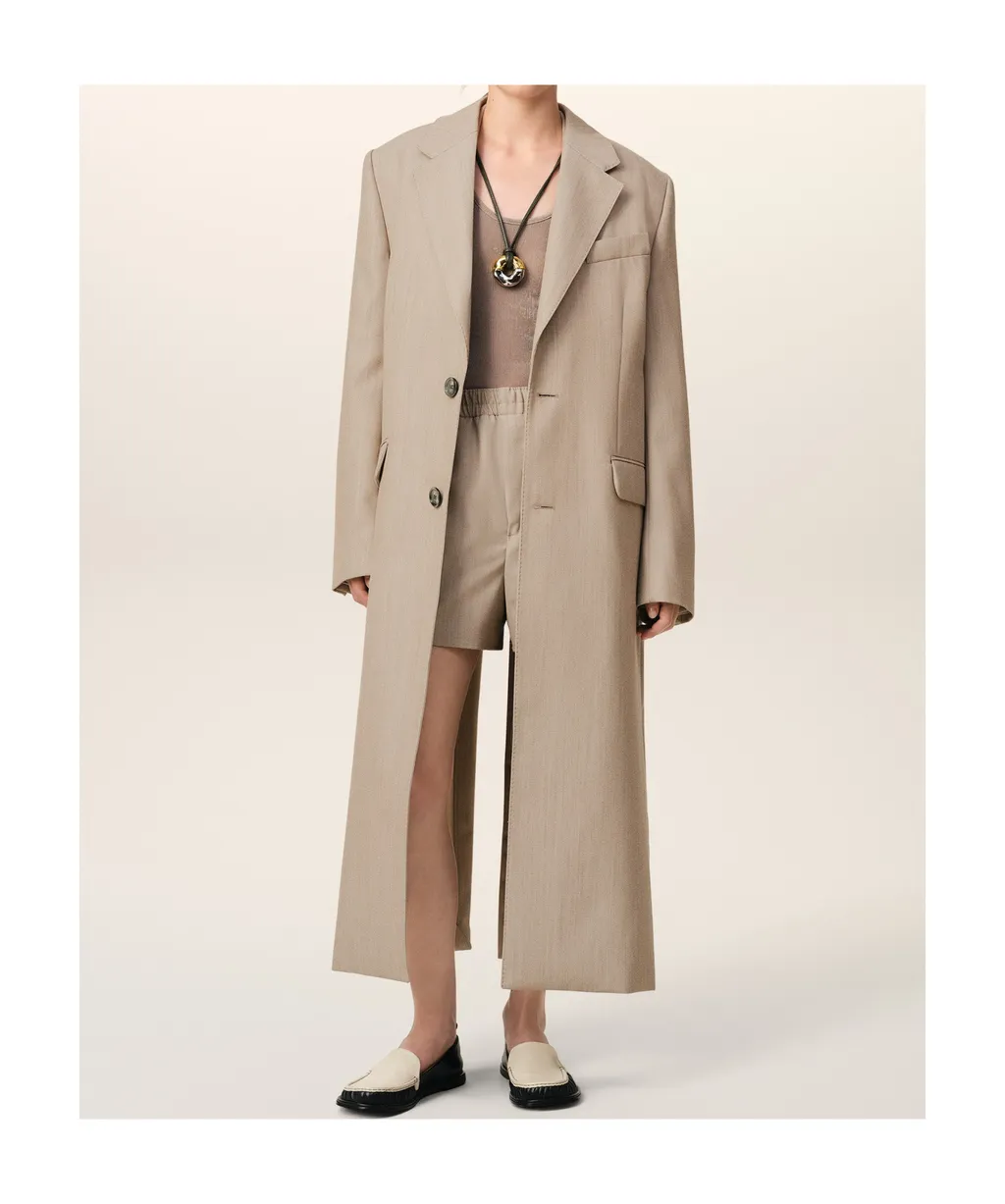 Ami Paris Back Slit Long Coat