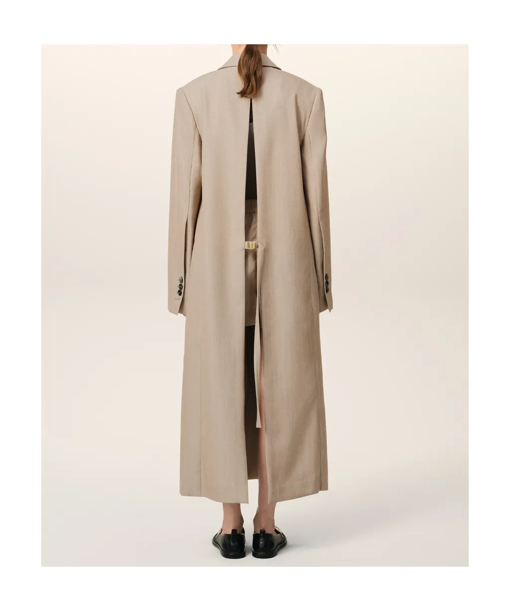 Ami Paris Back Slit Long Coat