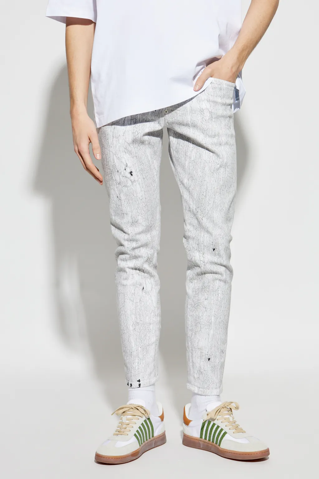 Dsquared2 Crinkled Slim Skater Jeans