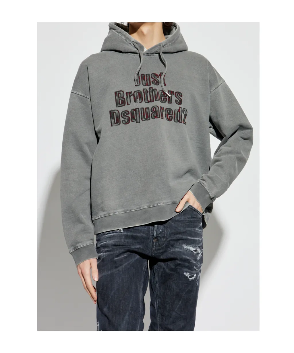 Dsquared2 Logo Printed Drawstring Hoodie