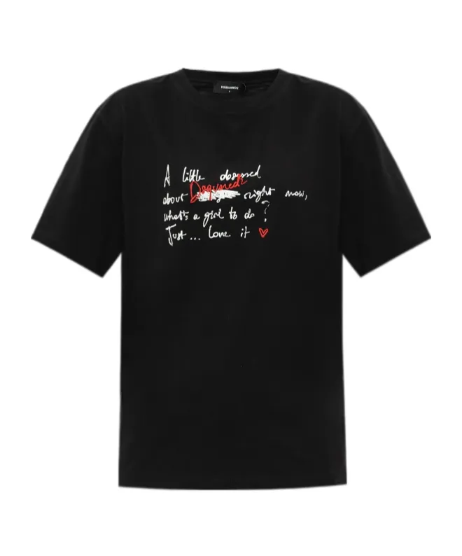 Dsquared2 Logo Embroidered Crewneck T-Shirt
