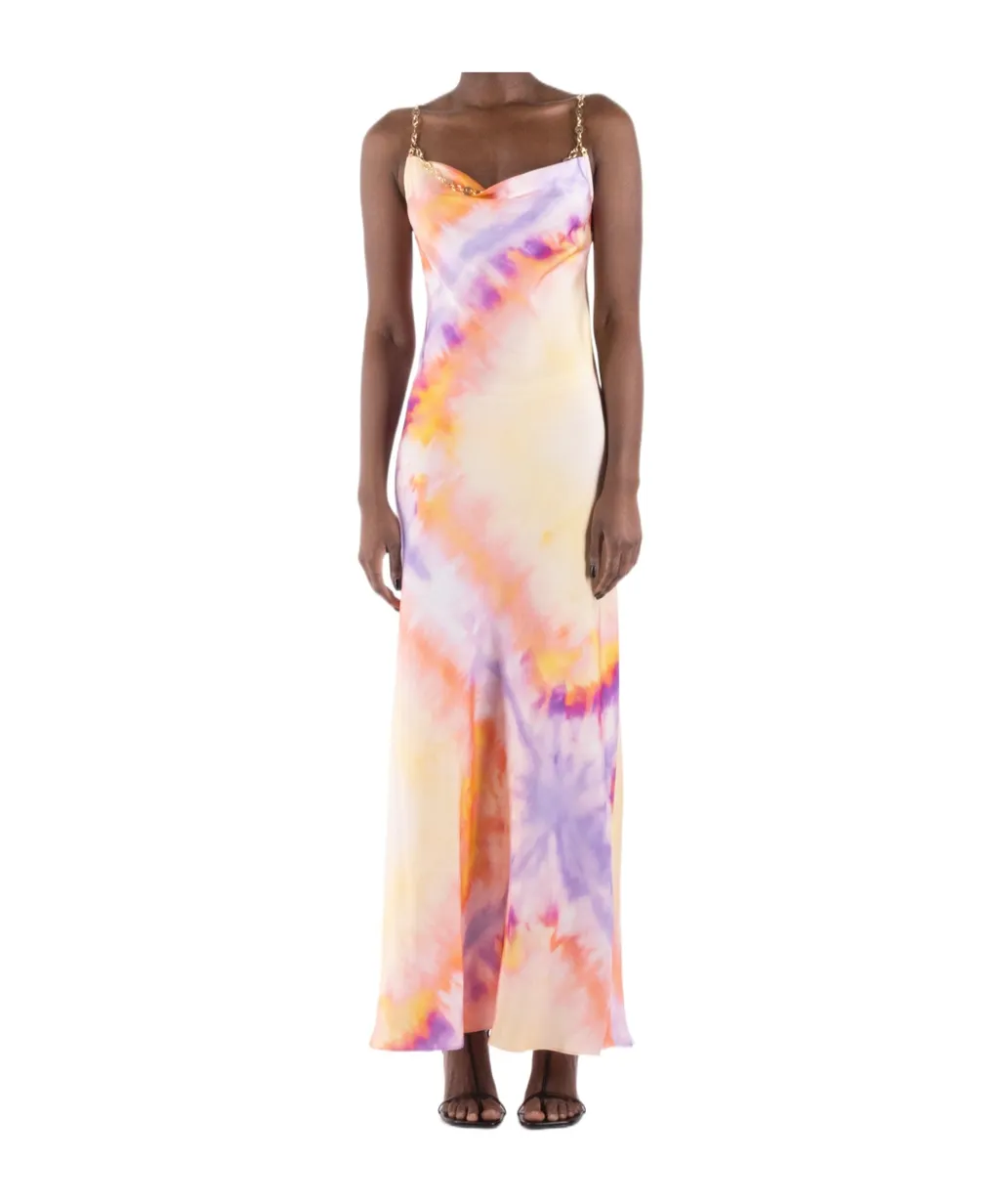Printed Satin Maxi Dress
