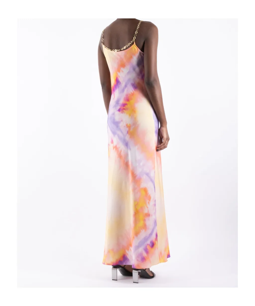 Printed Satin Maxi Dress