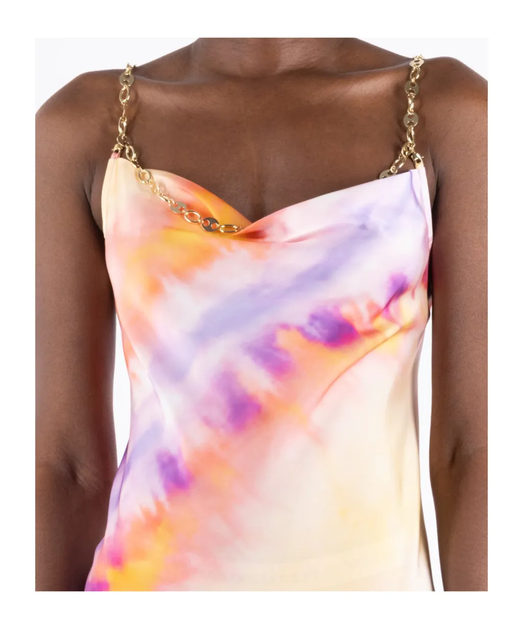 Printed Satin Maxi Dress