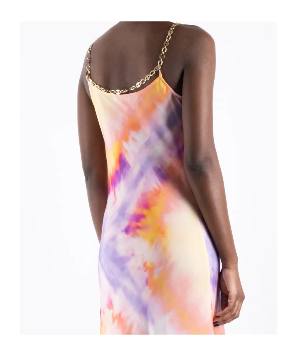 Printed Satin Maxi Dress