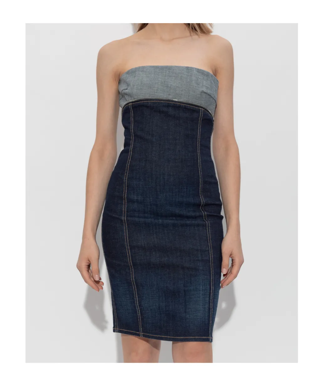 Dsquared2 Slim Fit Sleeveless Mini Denim Dress