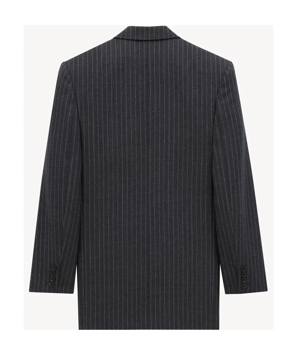 Jacket In Striped Wool Flannel