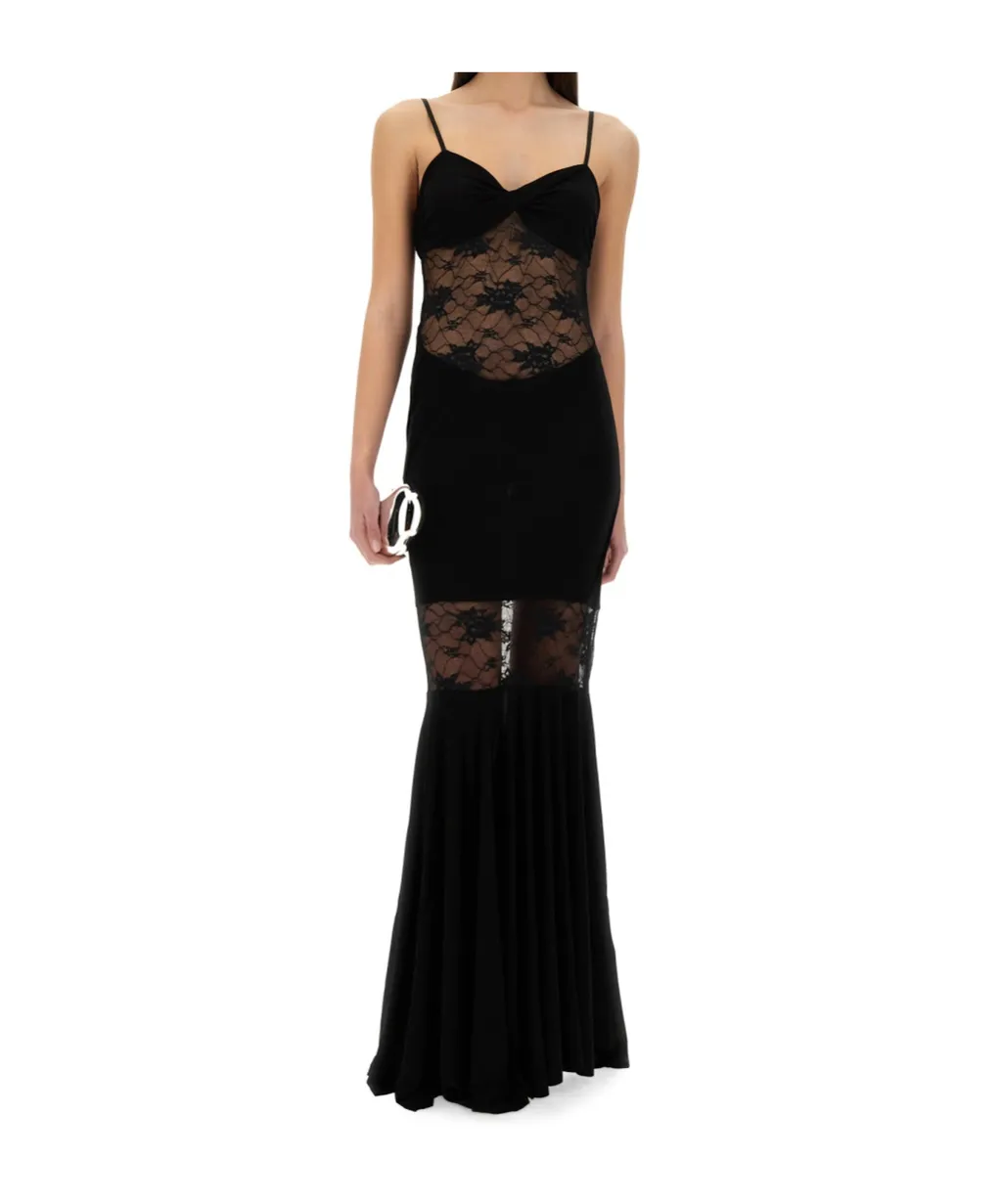 Nina Ricci Mermaid Dress With Lace Panels