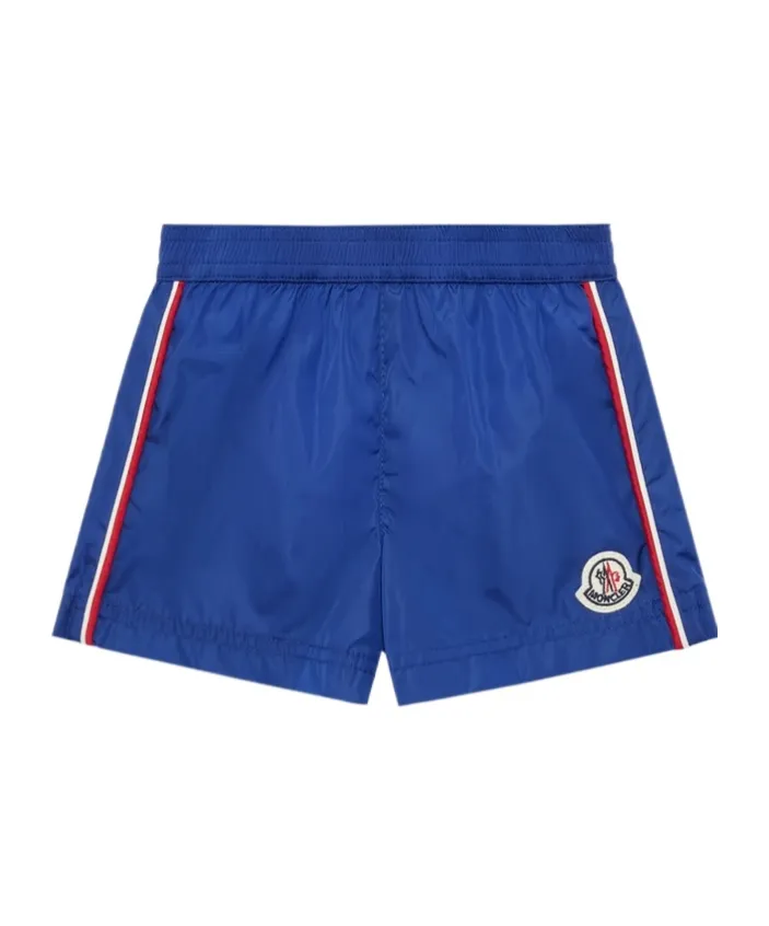 Tricolor-Trimmed Swim Shorts