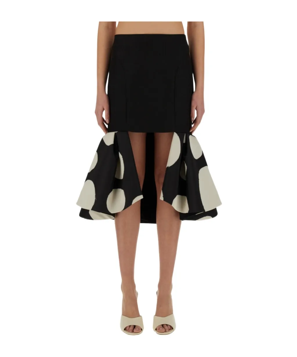 Nina Ricci Double Ruffles Midi Skirt