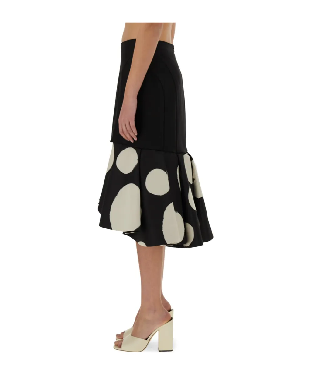 Nina Ricci Double Ruffles Midi Skirt