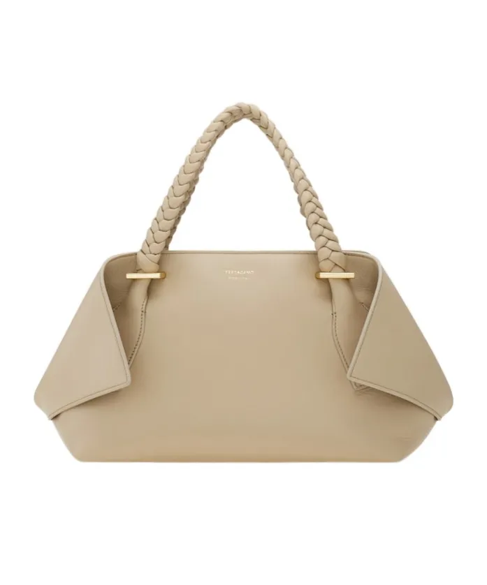 Ferragamo Logo Printed Braided Handle Tote Bag
