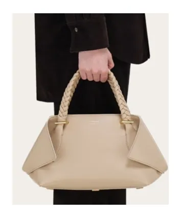 Ferragamo Logo Printed Braided Handle Tote Bag