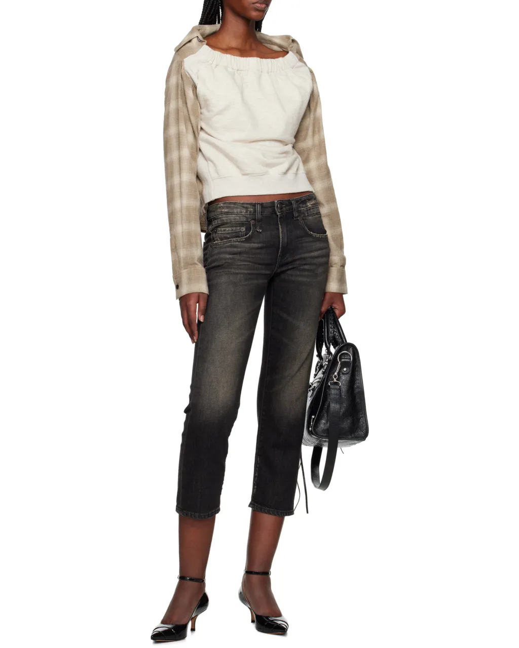 R13 Distressed Straight-Leg Jeans