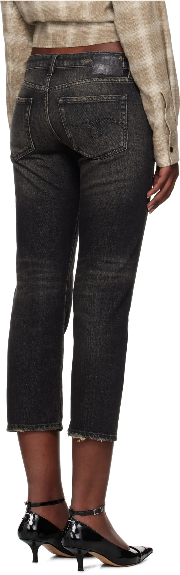 R13 Distressed Straight-Leg Jeans