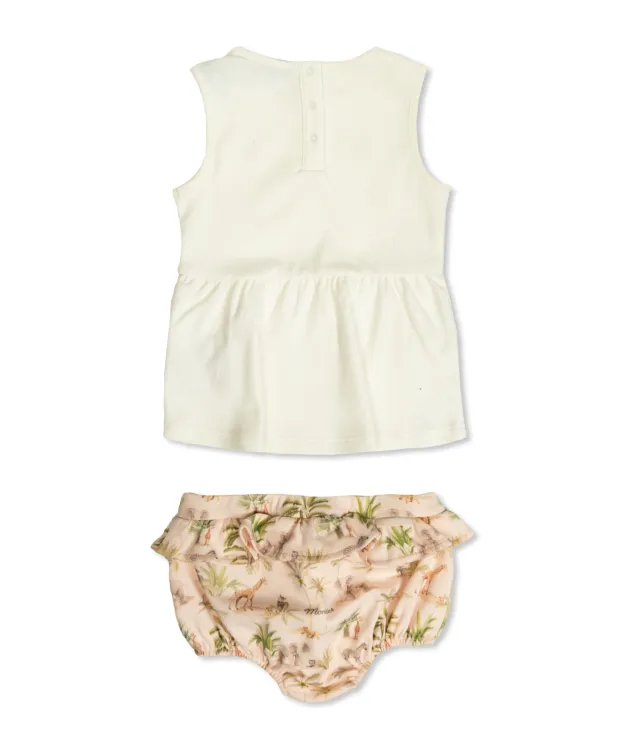 Moncler Enfant Logo Patch Dress And Romper Set