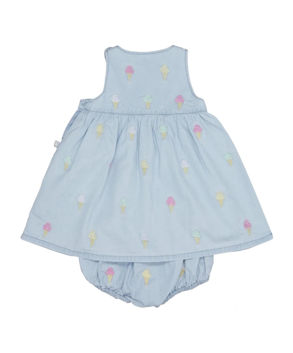 Stella Mccartney Kids Iceream-Embroidered Sleeveless Dress