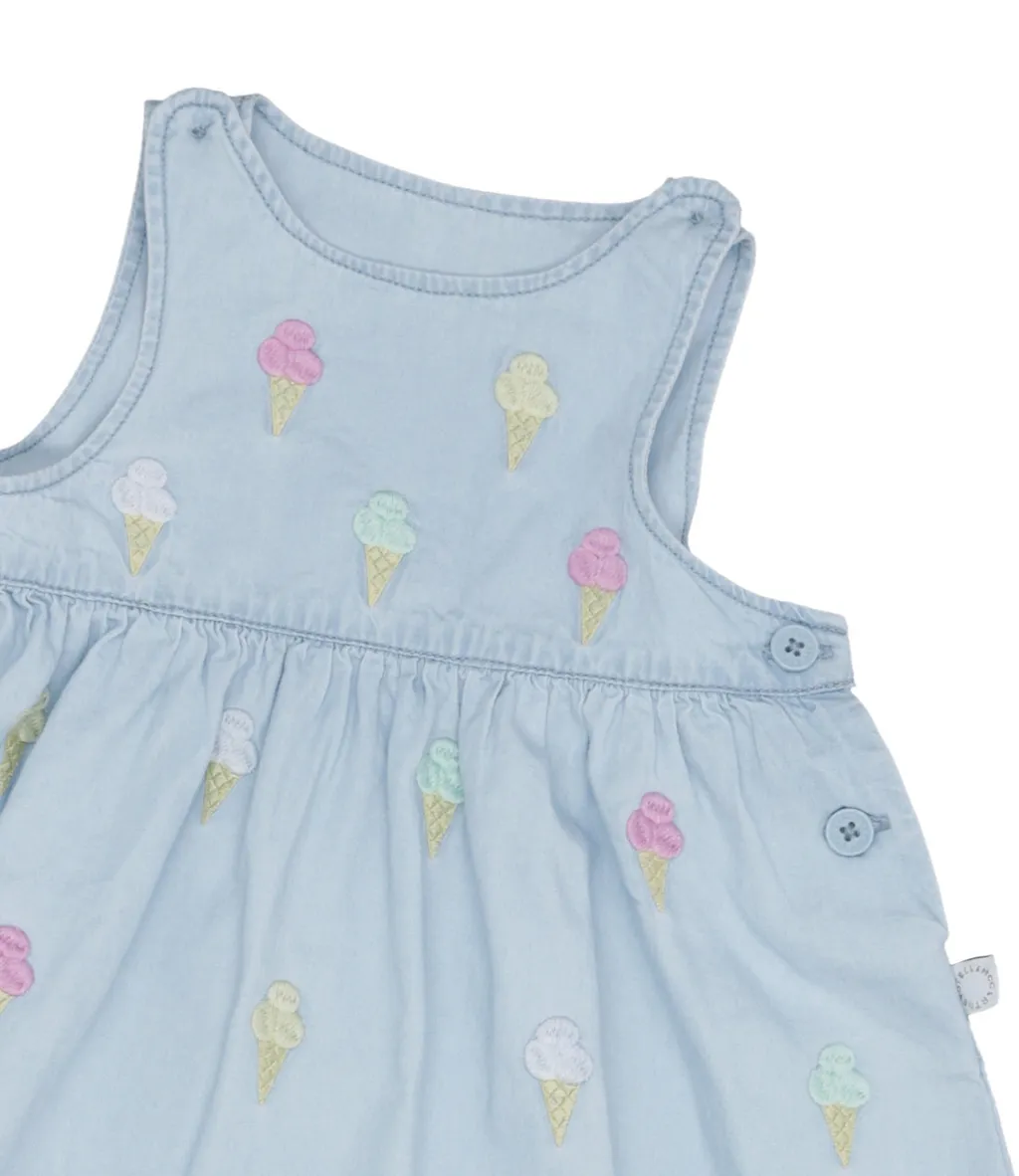 Stella Mccartney Kids Iceream-Embroidered Sleeveless Dress