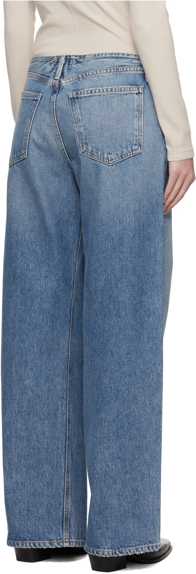 Denim Trousers With Belt Loops